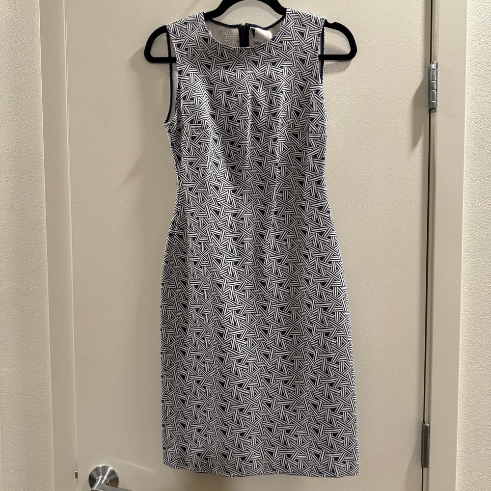 Diane Von Furstenberg Elegant Black and White Geometric Pattern Dress